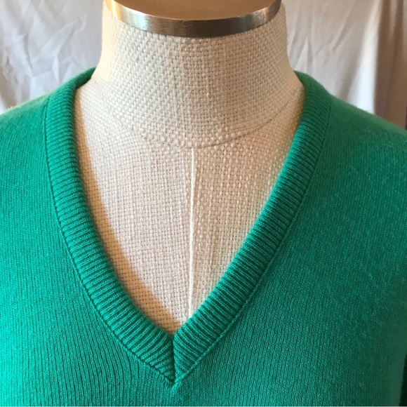 Robert Bruce Green Made in the USA V Neck Pullover Mens Sweater Size Large - Picture 3 of 5